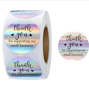 Roll Of 500 Thank You Stickers Holographic